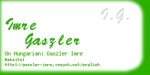 imre gaszler business card